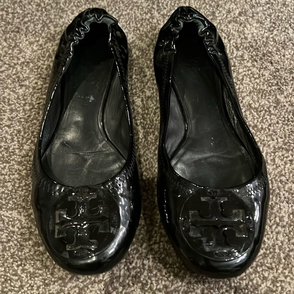 Tory Burch Shoes - Tory Burch Women's Black Reva Patent Leather Ballet Flats -8.5/9